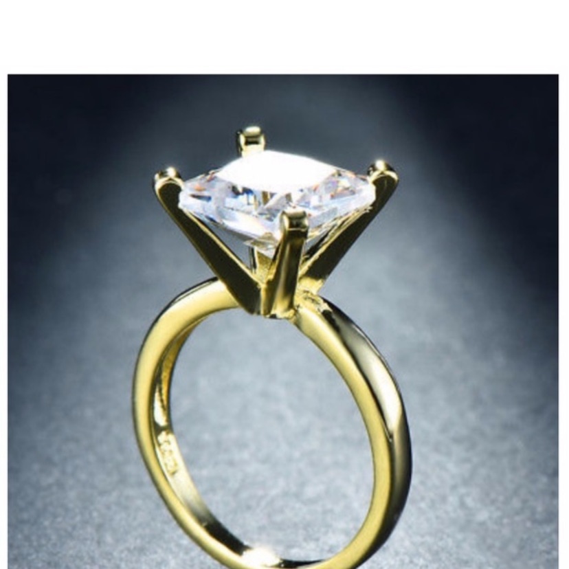 18k Yellow Gold Plated 925 Sterling Silver Faceted White Topaz 5 Cts 88$